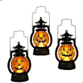 Miniatyrbilde 1 av 5: 3 stk Mini Halloween Gresskar Lyslykt LED Lys Gresskar for Halloween Dekorasjoner Innendørs og Utendørs Hage Plen Fest