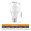 Miniatyrbild 4 av 4: Pir Rörelsesensor B22 Led Lampa Smart Glödlampa Automatisk På/Av Energispar