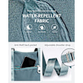 Miniatyrbilde 5 av 5: Dww-Damer Blå Håndveske, 13,4 Tommer A4 Vannresistent 2 i 1 Tote Bag og Skulderveske, Multifunksjonell Stor Kapasitet Tote Bag Dataveske for L
