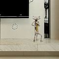 Miniatyrbillede 3 af 5: Metal Skulptur Kat Figur Gave Til Thanksgiving/Jul Statue Ornament Håndværk Hjem
