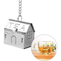 Miniatyrbillede 5 af 5: Te-infuser Te-si, Rustfrit Stål Te-brygger med Drypbakke Mesh Te-si Kæde Hængsel Mesh Te-kugle Velegnet til Te-tilbehør