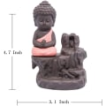 Miniatyrbillede 3 af 5: Røgelse Vandfald Tilbagestrømning Stativ Keramik, Keramisk Buddha Statue, Lille Munk Pagode, Konisk Stang Askeopsamler Med 20 Tilbagestrømning Røgelse Kegle (Rød)