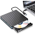 Miniatyrbild 1 av 5: Extern DVD-enhet, USB 3.0 Typ C CD-enhet, Dubbelports DVD-spelare, Bärbar optisk brännare/skrivare/omskrivare, Hög Hastighet Dataöverföring