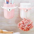 Miniatyrbillede 5 af 5: Tandbørsteholder til badeværelse, hjemmetandkrus vægophængt gargleskål Flamingo tandbørsteholder tegneserie tandbørsteholder (Pink)