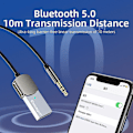Miniatyrbillede 4 af 5: Bluetooth-adapter lydkabel til biler Usb Bluetooth 3,5 mm jacks modtager sender musik højttalere dongle håndfri