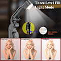 Miniatyrbillede 5 af 5: Selfie Clip-On Ringlys, Mini Genopladelig 9-Niveau Justerbar Lysstyrke Lys Med 32 LED, USB