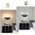 Miniatyrbilde 4 av 4: Svart baderom vegglampe Glass skygge vegglampe Retro interiør vegglampe @