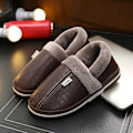 Miniatyrbilde 2 av 5: Herreslippers i fuskepels, varme, vanntette, innendørs, flate flip-flops, soveromssko, svart, stor størrelse 50-51 Coffee2 40-41