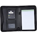 Miniatyrbild 4 av 5: Bärbar professionell affärspärm Padfolio mapp dokumentväska arrangör A5 PU läder dragkedja stängning med miniräknare Ca