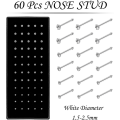 Miniatyrbillede 2 af 5: 3 sæt 160 stk næseringe og studs, kirurgisk rustfrit stål studs ring hoop, ideel gave til kone eller daglig brug
