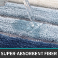 Miniatyrbillede 3 af 5: Bademåtte 40 x 60 cm Skridsikker Bademåtte Super Absorberende Vand, Maskinvaskbar, Mikrofiber Absorberende Badeværelsesgulvmåtte, Blå