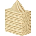 Miniatyrbilde 1 av 5: 16 Pakk Kvadratiske Satin Servietter Lys Silke Bordservietter Myk Glatt Stoff Bordservietter for Bryllup Bankett Fest Dekorasjon, Champagne, 17 x 17 Tommer