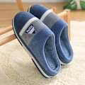 Miniatyrbillede 2 af 5: Vinter Varme Plys Tøfler Mænd Kvinder Hjem Casual Flurry Flad Flip Flops Komfortable Skridsikre Indendørs Soveværelse Sko Stor Størrelse 48 49 Navy 40-41