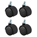 Miniatyrbillede 1 af 4: Plastik Svinghjul med 8mm Skruetap, 1.5 tommer Diameter Hjul, 4 stk. Sort