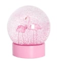 Miniatyrbild 3 av 4: Flamingo Glitter Klar Glas Snöglob Kristallkula Med Rosa Bas Kvinnor Gåvor