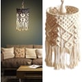 Miniatyrbild 2 av 5: Handgjord Lampskärm i Stickad, Hängande Lampskärm, Bohemisk Macrame Lampskärm för Vardagsrum, Barnkammare, Sovsal, Bohemisk Dekoration