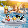Miniatyrbild 4 av 5: Uppblåsbar Dryckeshållare, 8 Hål Flytande Poolbar, Dryckeshållare Fruktsalladbuffé