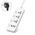 Miniatyrbild 1 av 5: Strömsladdare 5v2.1a med överspänningsskydd, 3 uttag och 3 USB-portar, för USA/Storbritannien/EU