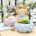 Miniatyrbillede 2 af 3: Dyre Sukkulent Pot Mini Resin Dyreplante Pot Elskelig Tegneserie Sukkulent Planter Desktop Blomsterpot Fe Have Hjem Have Deko