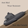 Miniatyrbillede 5 af 5: Tegneserie Haj Flip Flops, Skridsikre Tykke-Sålede Strand Flip Flops, Hurtigtørrende Sjove Pool Sandaler distant mountain ash 42/43