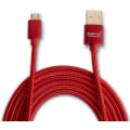 Pikkukuva 1 / 4: Punainen 1, 2 ja 3 metrin nopea lataus- ja datansiirtokaapeli Samsung Galaxy Tab A 2016, A 80, E LTE, SM T280QZ, SM T580N, SM T58