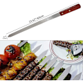 Miniatyrbillede 2 af 5: 10 stk. flade kebabspyd i rustfrit stål, 24 tommer tyrkiske spyd, adana kebabspyd, kødgaffel lange shish kebabs grilltilbehør