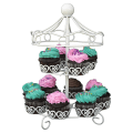 Miniatyrbilde 3 av 5: 2-lags 12-kopps Cupcake-stativ Holder Display Bryllupskakekopp Displaystativ