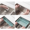 Miniatyrbilde 5 av 5: Vaskesil Kurv Foldbar Kjøkkenvask Organizer, Kjøkkensvamp Holder, Frukt Grønnsak Vask Kurv for Vask, Grønnsak Sil Kurv (Farge :