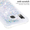 Pikkukuva 4 / 5: Samsung Galaxy A40 -kotelo, glitter, neste, läpinäkyvä, kimalteleva, kiiltävä, bling, kristallinkirkas, virtaava hiekka, pehmeä silikonikuori - hopea