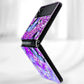 Miniatyrbillede 4 af 5: Antichoc stiv skal til Samsung Galaxy Z Flip 3, sort, lilla, sommerfugl, 5g stiv etui