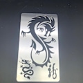 Miniatyrbilde 2 av 5: Metalljournal Stencils Dragon Rustfritt Stål Mal for Maling Trebrenning