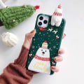 Miniatyrbild 1 av 5: Julskal för iPhone 11 Pro Max, God Jul Mjuk Silikon TPU 3D Söt Snögubbe Tomte/Älg Mönster Vacker Söt Premium Flexibel Skyddande Skal