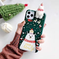 Miniatyrbillede 1 af 5: Juleetui til iPhone 11 Pro Max, Glædelig Jul Blød Silikone TPU 3D Sød Snemand Julemand/Elg Mønster Pænt Sødt Premium Fleksibelt Beskyttende Etui