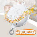 Miniatyrbillede 2 af 5: Vuggemobil Motor Baby Musikboks Med 3 Tilstande Justerbar Lydstyrke 12 Vuggeviser Automatisk Sluk Efter 30 Minutter