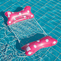 Miniatyrbillede 2 af 4: Foldbar Arch Oppustelig Vandhængekøje Flydende Pool Line Lounger Roserød