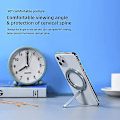 Miniatyrbild 4 av 5: Passar till iPhone12/13 Magnetisk Telefonhållare Multifunktionell Skrivbordsställ Fällbar Bärbar (Grå)