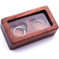 Miniatyrbild 1 av 5: Träringbox, Förlovningsringbox i Trä med Hjärta för 2 Ringar, Bärbar Bröllopsringbox för Bröllop
