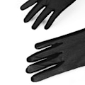 Miniatyrbilde 4 av 5: Elegante Brudehansker Hånd Mesh Sløyfehansker Korte Fullfingerhansker Votter For Bryllup Kveldsfest Svart