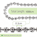 Pikkukuva 2 / 5: 10 metriä 2 mm:n kristallirhinestone-ketju