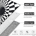 Pikkukuva 5 / 5: Optinen illuusiomatto 3d Stereo Checkered Vortex Optical Illusions Rug Hauska tunne putoamisesta Mustavalkoinen Liukumaton Ruudullinen Reikä