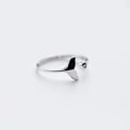 Miniatyrbilde 3 av 5: Enkel Hvalhale Enkel Ring 925 Sterling Sølv Solid Ring Justerbar Ring