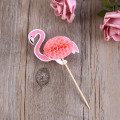 Miniatyrbilde 3 av 4: 6 stk Kaketopper Flamingo Papir Topper 3D Flamingo Kakedekor 3D Flamingo Kakepinner 3D Flamingo Topper