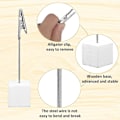 Miniatyrbillede 3 af 5: 20 stk. Pladskort Holder Cube Foto Clips Holder Med Alligator Clip Træbase Memo Bordnummer Holder Kort Display Stativer Til Kontor Menu Bryllup