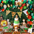 Miniatyrbild 3 av 5: Djungel Safari Tema Fest Ballong Garland Kit, 151 Pack Med Djurballonger Och Palm