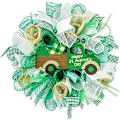 Miniatyrbilde 1 av 5: St. Patricks Day Krans Dekor Grønn Hengende Girlander med Trebil Full av Irske Kløver for Inngangsdør Bondegård Hage Utendørs Dekorasjon