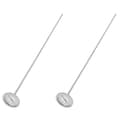 2X Lang Stil Kompost Jordtermometer - Hurtig Respons Rustfrit Stål 20 Tommer - Målesonde - Fahrenheit og Celsius Silver