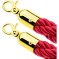 Miniatyrbillede 3 af 5: Guide Rope Barrier Rope Divider Queue Divider Rope For Guidance System Med Guld Krog 1,5m Rød