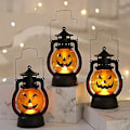 Miniatyrbilde 4 av 5: 3 stk Mini Halloween Gresskar Lyslykt LED Lys Gresskar for Halloween Dekorasjoner Innendørs og Utendørs Hage Plen Fest
