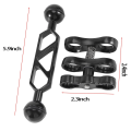 Miniatyrbillede 5 af 5: Aluminium Legering Dykkerlys Lommelygte Dobbelt Kugleled Arm Og 2 Butterfly Clip Montering Til Under Vand