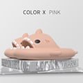 Pikkukuva 3 / 5: Piirretty hai-sandaalit, liukumattomat paksut pohjalliset rantasandaalit, nopeasti kuivuvat hauskat allassandaalit pink 40/41